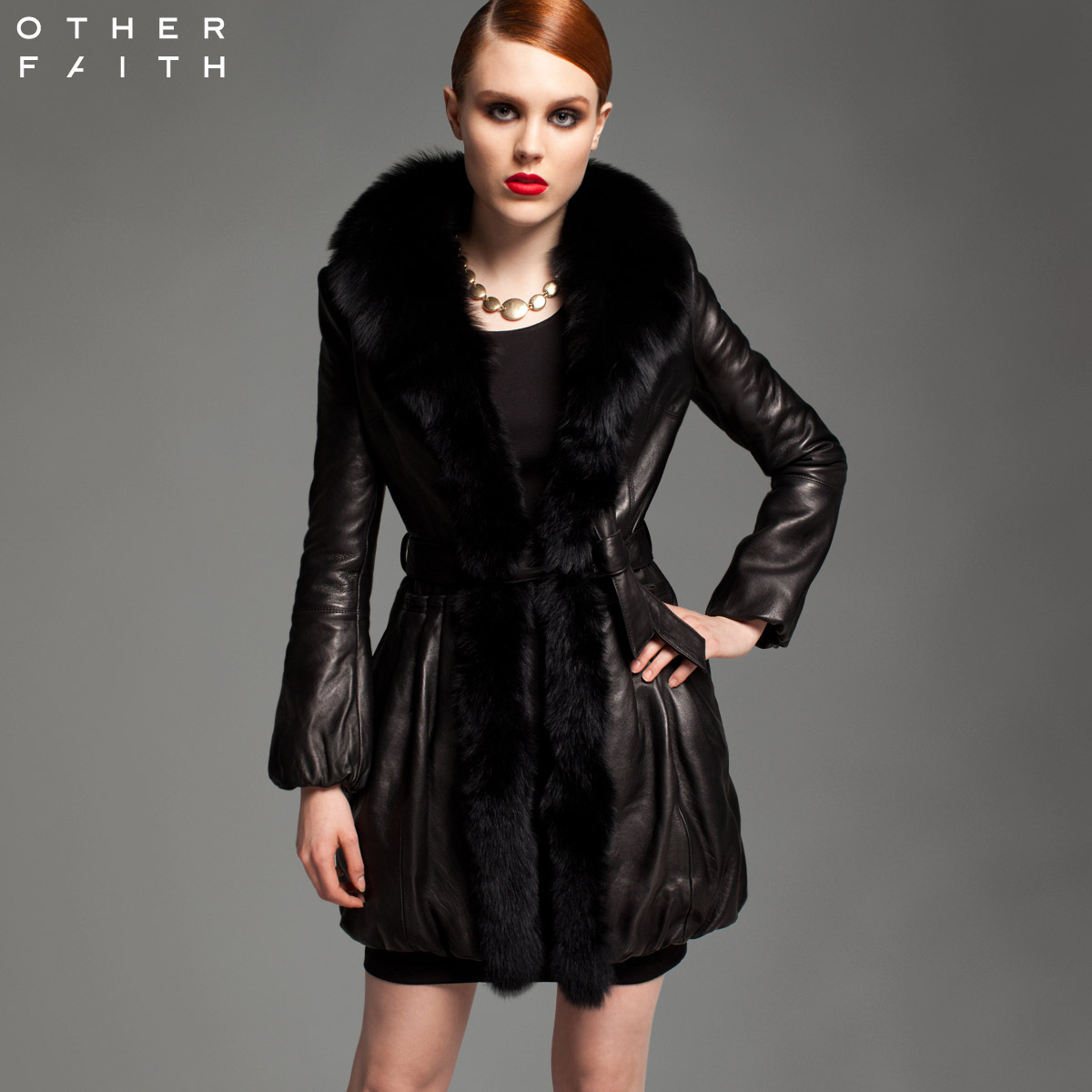 Female leather Fox fur slim genuine leather cotton-padded leather clothing female 13g1120