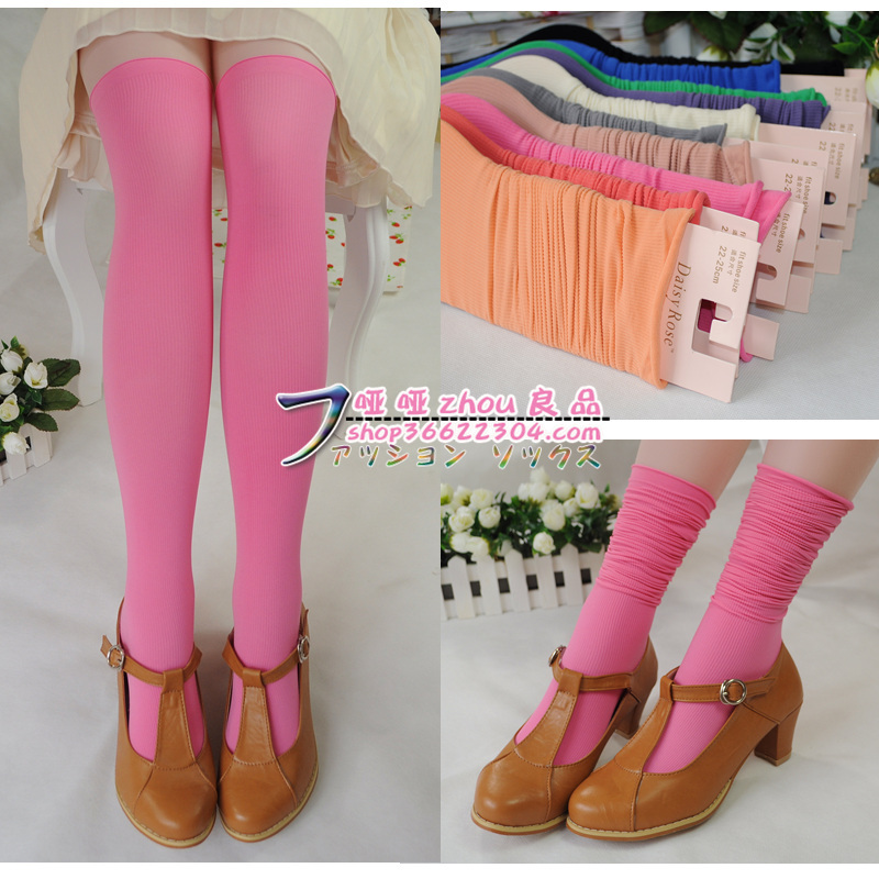 Female lengthen vintage pile of pile of socks multicolour velvet thin knee-high socks short stockings socks