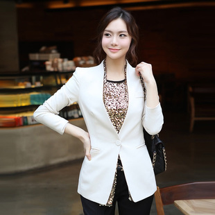 Female medium-long blazer one button long-sleeve outerwear limited edition