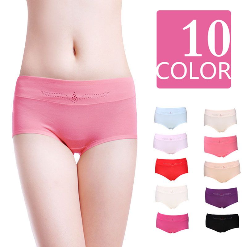 female panties plus size diamond decoration bamboo fibre antibiotic comfortable panty