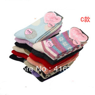 Female Rabbit Wool Thickening Cotton Women's Socks 10pcs /lot Wholesale/Retail Free Shipping