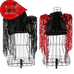 Female singer ds costume fashion costumes all-match tassel paillette vest