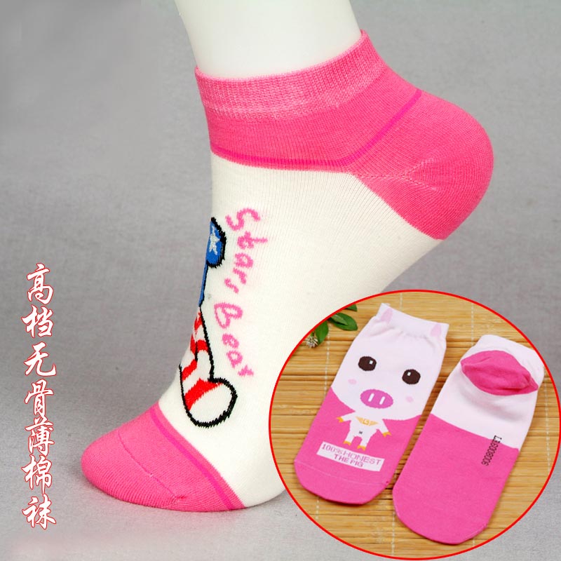 female socks 12 double padded socks boneless cartoon short socks straight socks student socks spring & summer