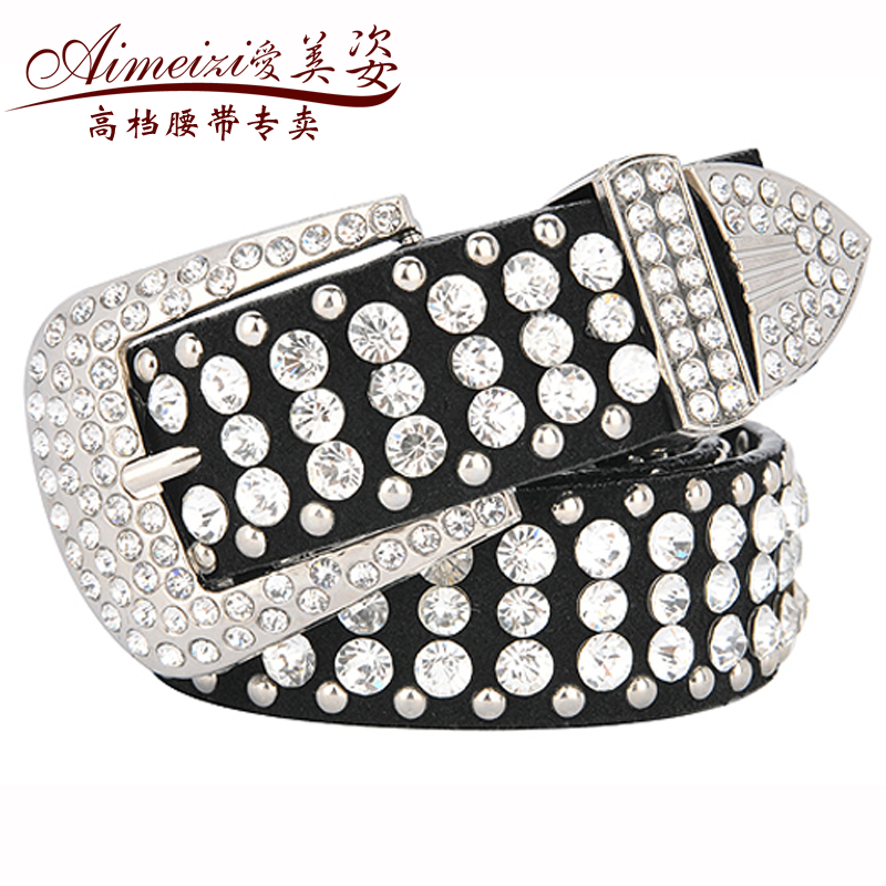 Female strap Women belt female fashion all-match genuine leather rhinestone