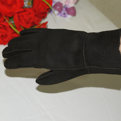 Female thermal sheepskin gloves genuine leather gloves sheepskin wool one piece finger gloves