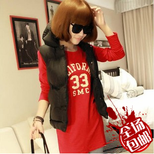 Female winter autumn and winter candy slim cardigan with a hood cotton vest