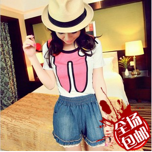 Female winter autumn and winter Women fashion plus size shorts casual jeans pants