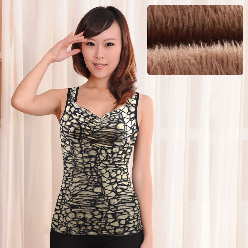 Female winter thickening plus velvet thermal vest thermal clothing underwear body shaping vest tube top basic top