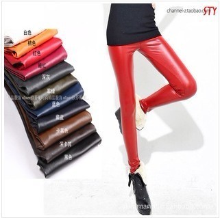 ferr shopping Fashion star style ber shka candy color multicolour slim faux leather legging trousers boot cut jeans