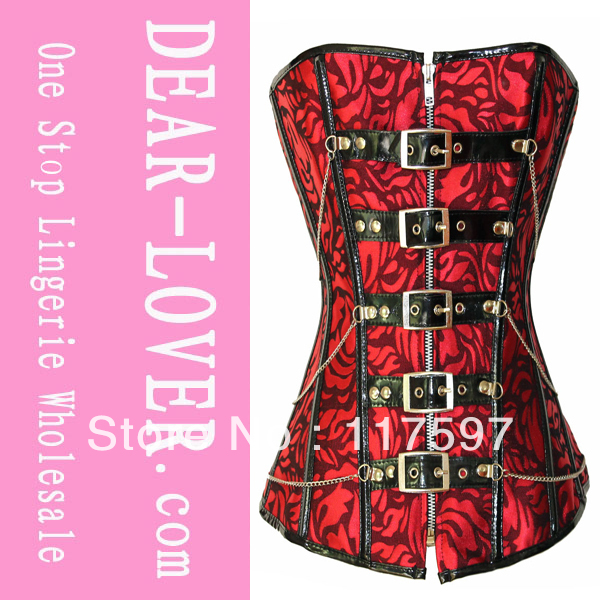 Festive Red Jacquard Corset LC5275 Cheaper price Drop Shipping