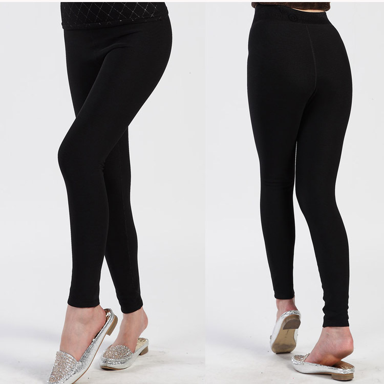 Fiber thermal trousers double layer jacquard nylon thickening pants tight gauze plus velvet pants underwear