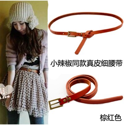 Fine vintage 2012 all-match women's tieclasps cowhide belt waist decoration genuine leather strap