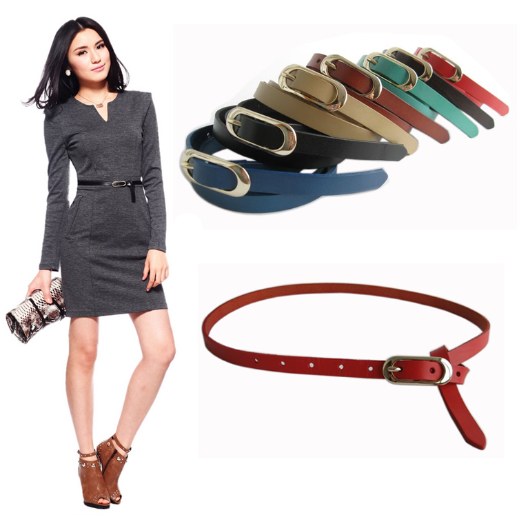 First layer of cowhide women's strap belt female genuine leather fashion all-match tieclasps