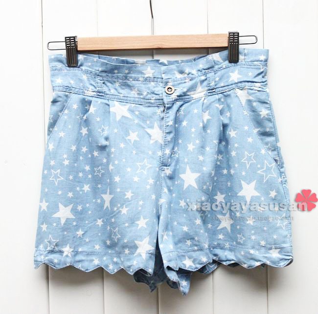 Five-pointed star pattern casual all-match small shorts female