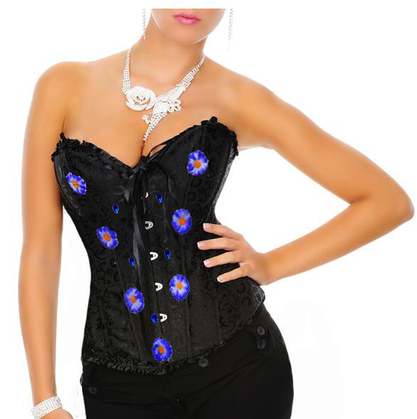 Floral Jacqurd Burlesque Corset  8550