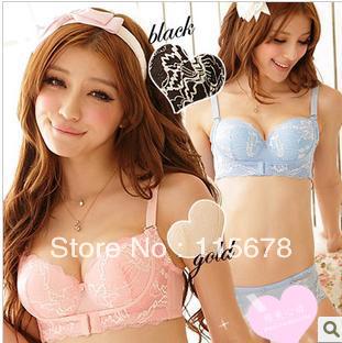 floral lace women's bra sets underwire A  B cup 32 34 36 38 size lift perfect strap comfort Bra lingerie for slim