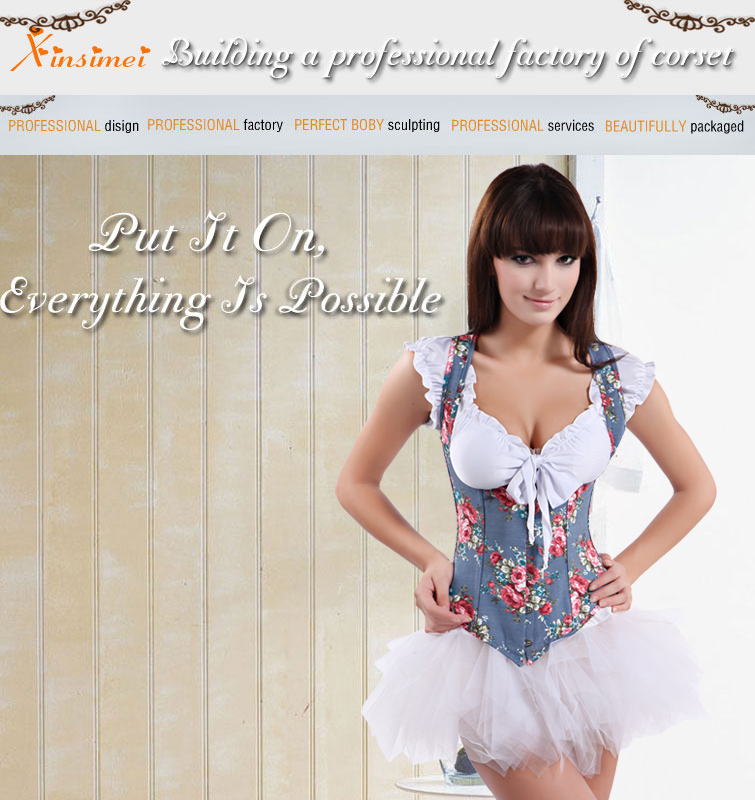 Flower corset  with skirt  free shipping