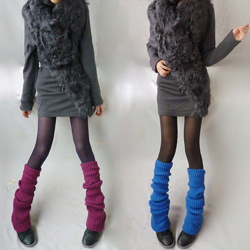 Flower preppy style 70cm yarn lengthen loose basic knitted ankle sock leg cover boot covers