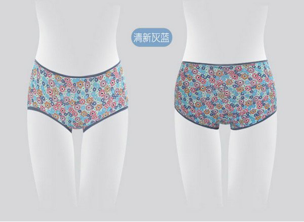 Flower Print Elasticity Quality Cotton Underwear Ruffles Hem Sexy Women Underwear/briefs