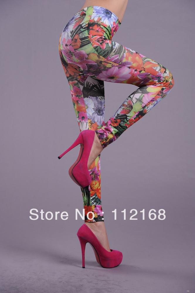 Flower printing sexy Ms. leggings 79050