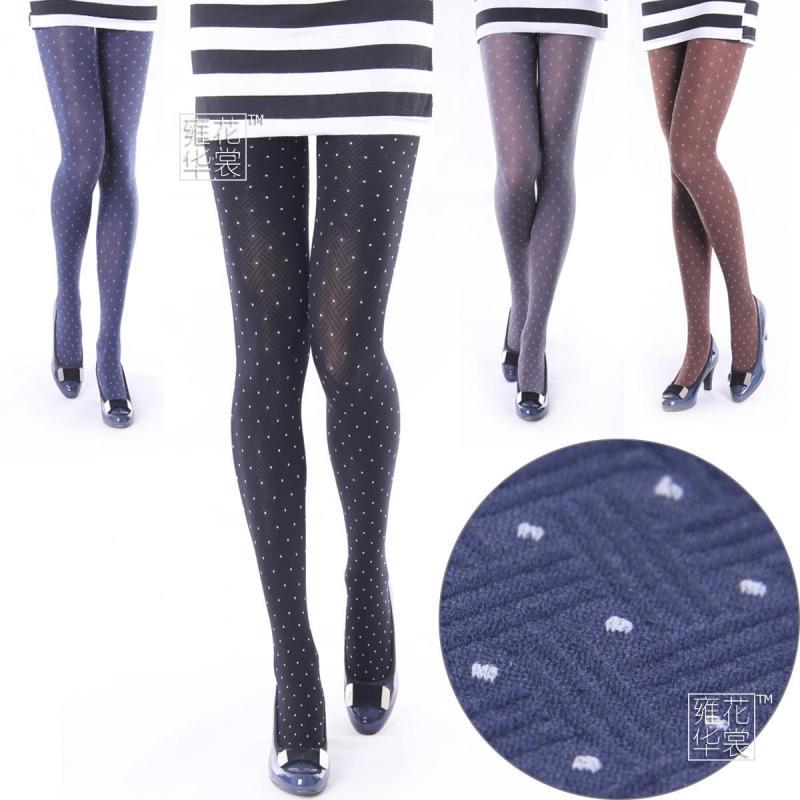 Flower vintage jacquard stockings spring and autumn polka dot legging socks jacquard pantyhose socks 70d