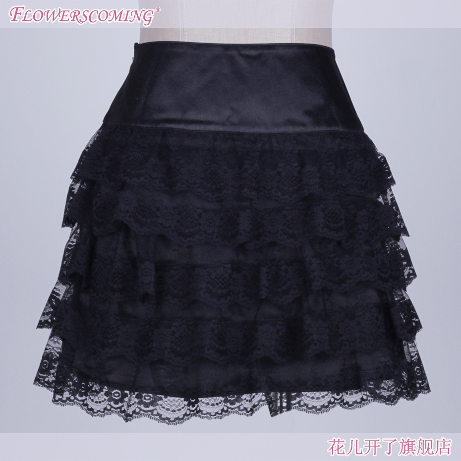 Flowerscoming women's new arrival lace cake mini gentlewomen short skirt 11xq0013 Leather fashion