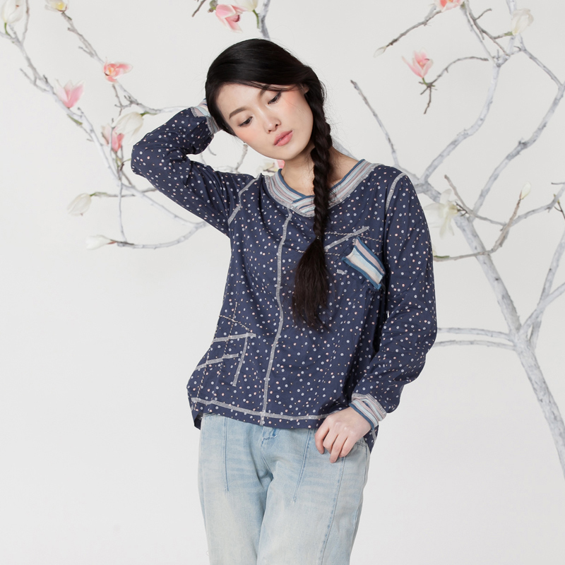 Floweryness . spring dot thin long-sleeve shirt - 2