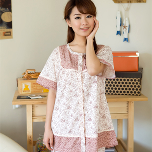 for big size ladies Summer pure cotton women's short-sleeve knitted lady's sleepwear pajamas lounge set