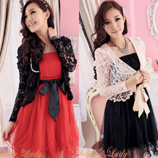 Formal dinner dress perfect lace cape coat short design long-sleeve cardigan