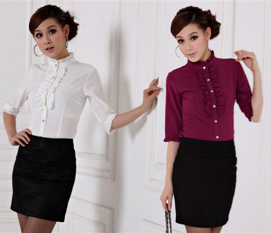 Formal ol professional women work wear professional skirt fashion professional set half sleeve shirt 2013 spring