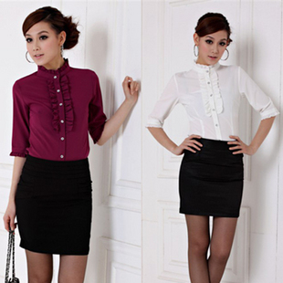 Formal ol work wear professional women's professional skirt fashion professional set half sleeve shirt 2012 spring and autumn