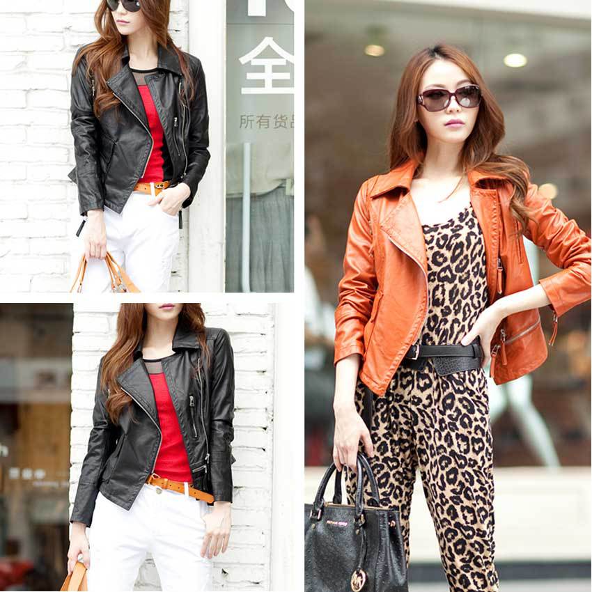 Formal regular 2012 PU sleeve autumn long-sleeve motorcycle leather clothing elegant jacket outerwear