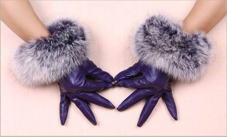 fox fur ladies' gloves sheep leather gloves six colors possibile fashion gloves1010100