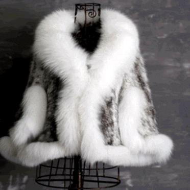 Fox fur rex rabbit hair fur waistcoat cloak fur coat top 8526