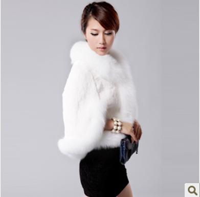 Fox fur rex rabbit hair waistcoat cloak fur coat top thickening 8526