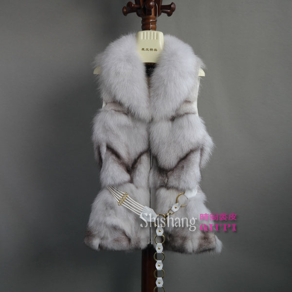 Fox fur vest fox fur wool lengthen vest fur coat