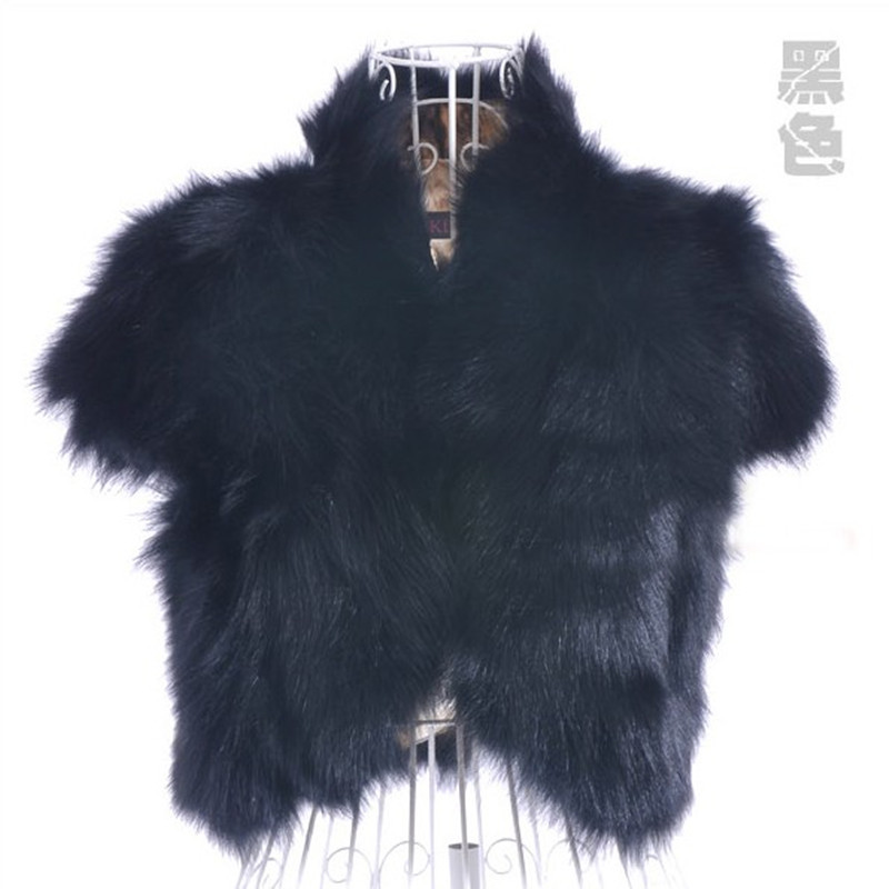 Fox fur waistcoat elegant design short fur coat top 8608