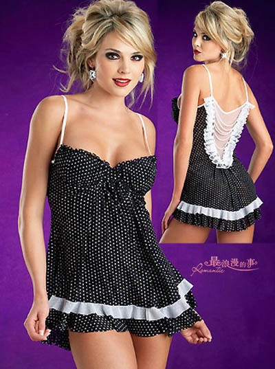 Frank.J Black-and-white racerback sleepwear dress internality with shoulder strap adjustable 2178 free shipping