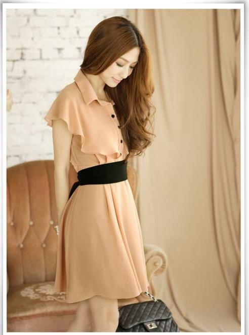 Free chiffon empire princess alibaba express hot sale elegant dresses for women autumn bow peplum vintage dress 2013 FD10028