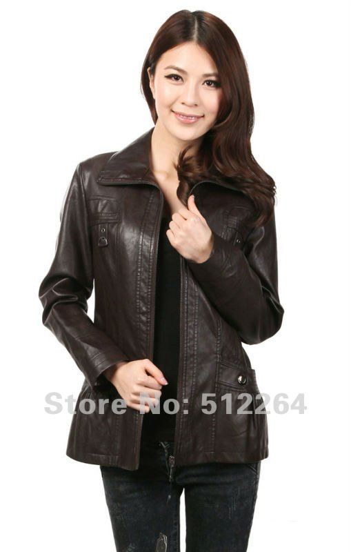 Free delivery new 2012 qiu dong outfit classic khaki women's leather coat