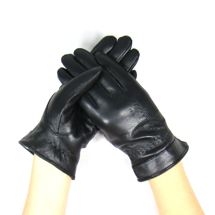 Free delivery Winter thickening women's genuine leather gloves thermal sheepskin berber fleece