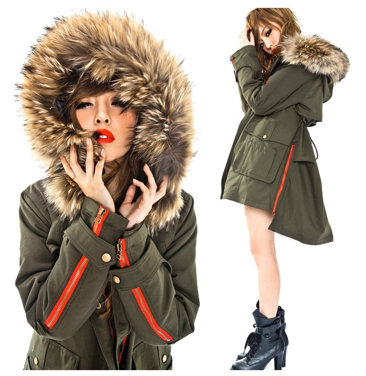 FREE DHL/EMS Shipping Highly Recommended Real Raccoon Fur Collar Hood Winter Snow Coat, Thicken Detachable Liners Jacket/Parka