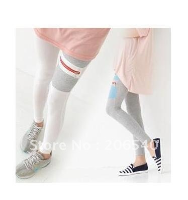 Free /drop  shipping Fashion Women's Zipper Blending Stitching Leggings Pantyhose Pants Tights