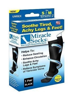 Free EMS 100pcs Miracle Socks Anti Fatigue Compression Socks As Seen On TV/Really useful high quality Miracle Socks