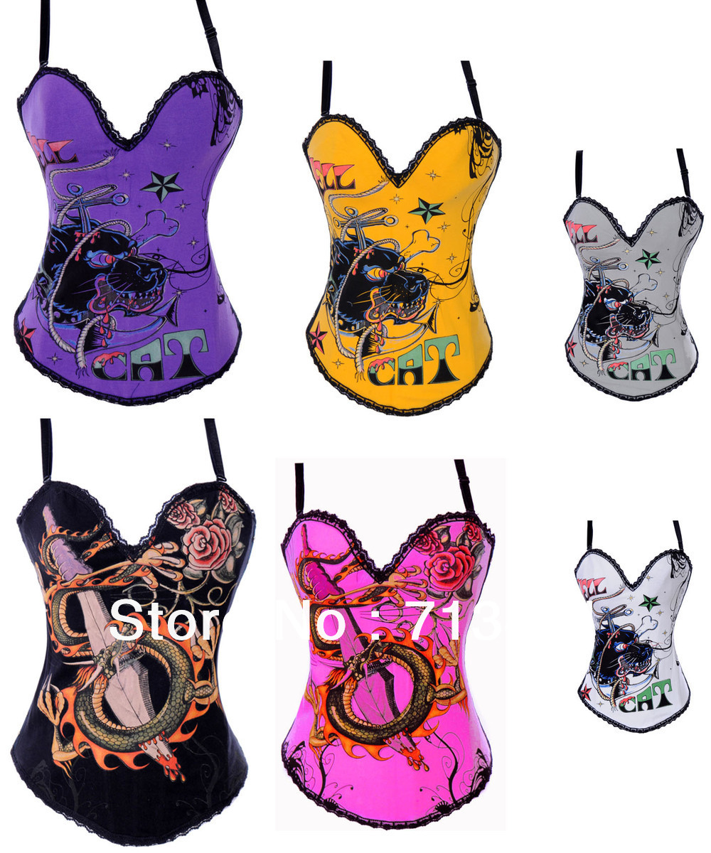 Free P&P sexy women Corsets,Push Up USA UK Flag Printing Corsets,Lace Up Bodysuit,Sexy Shaper for women Plus Size  XXL