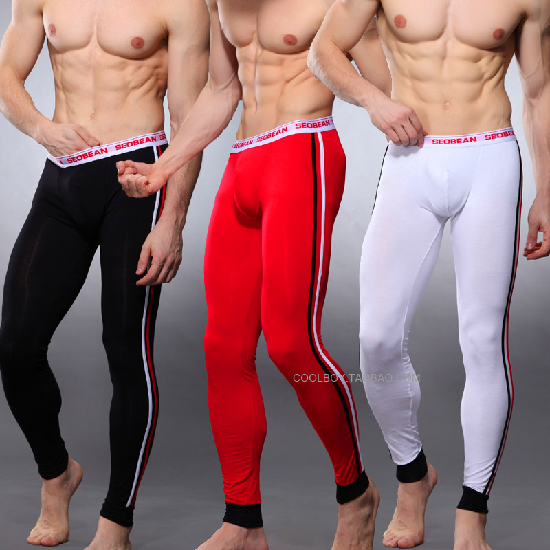 Free postage Consmile underwear seobean male long johns tight fitting male legging thin bags underpants