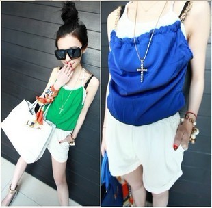 Free services 2012 contrast color elegant chain tube top jumpsuit y61