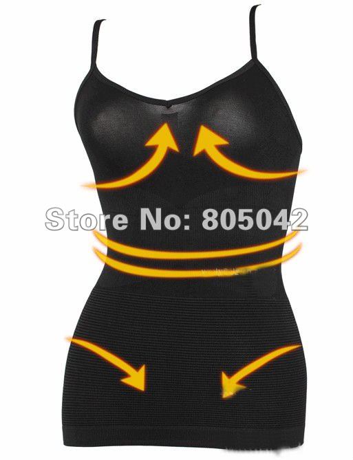 Free ship 50pcs/lot Slimming Clothes Slimming Vest Body Shaping Garment Sexy Vest Slim Body germa shape up camisol Black Beige