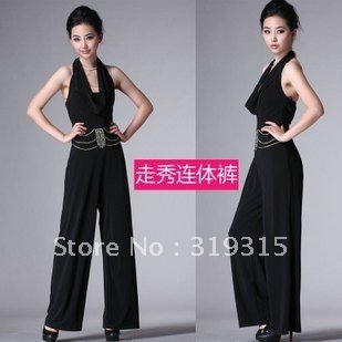 free ship! high class 2012 new  women Jumpsuits & Rompers,100% quality women's fashion sun-top pants/silk capri pants /Trousers