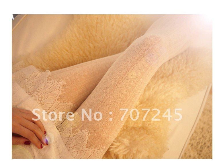 Free ship!Lolita style! Beautiful bars retro hollow  bud stockings pantyhose white stockings,2 color for choice!!